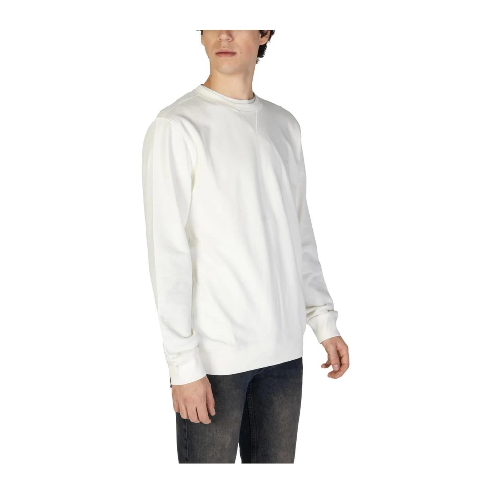 Hugo Boss Klassieke katoenen trui voor mannen White Heren