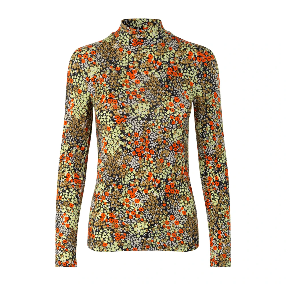 Samsøe Samsøe Blommig Turtleneck Topp Multicolor, Dam