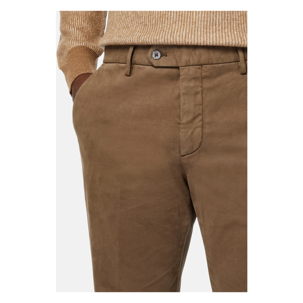 Boggi Milano Stretch Katoenen Broek Brown Heren