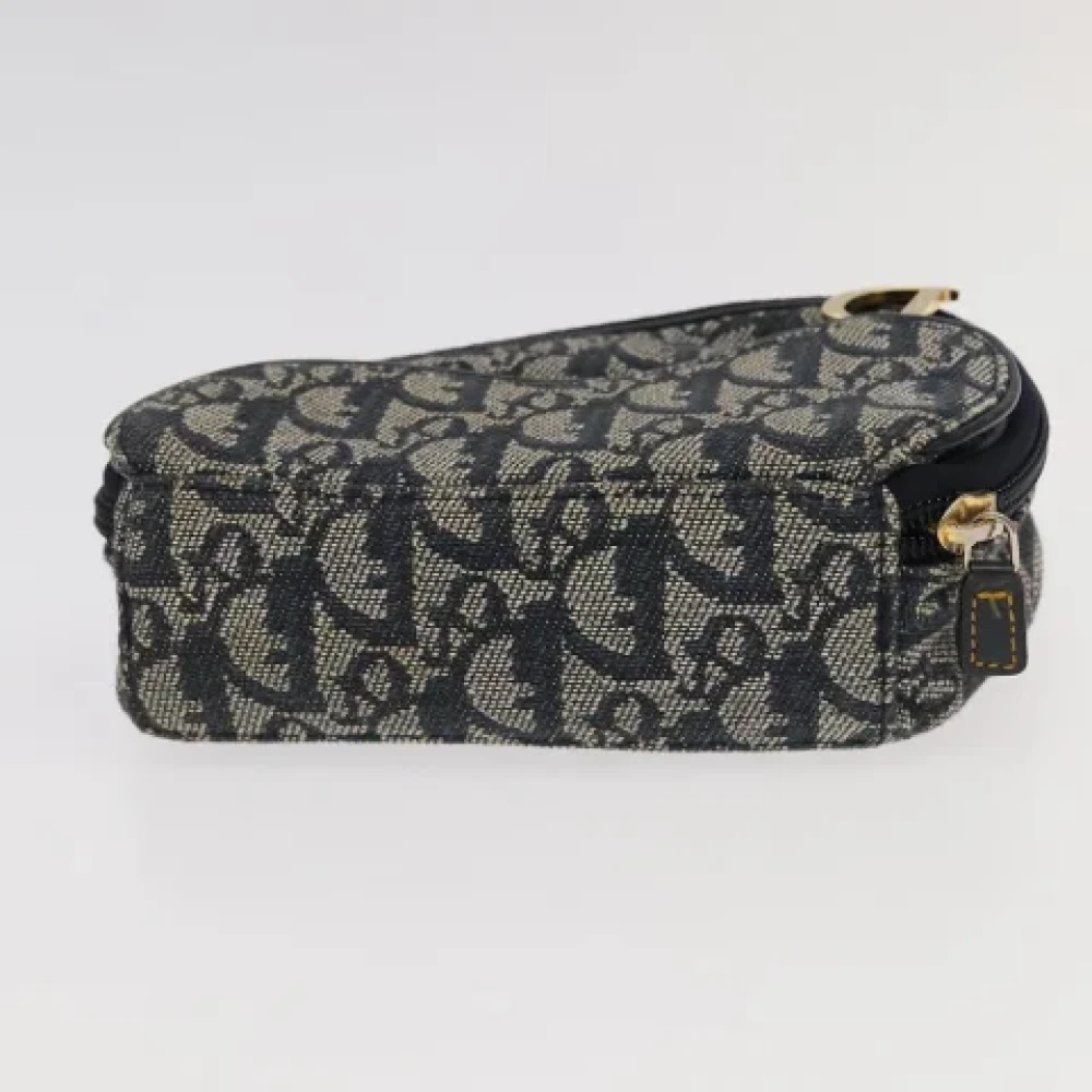Dior Vintage Pre-owned Canvas clutches Black Dames
