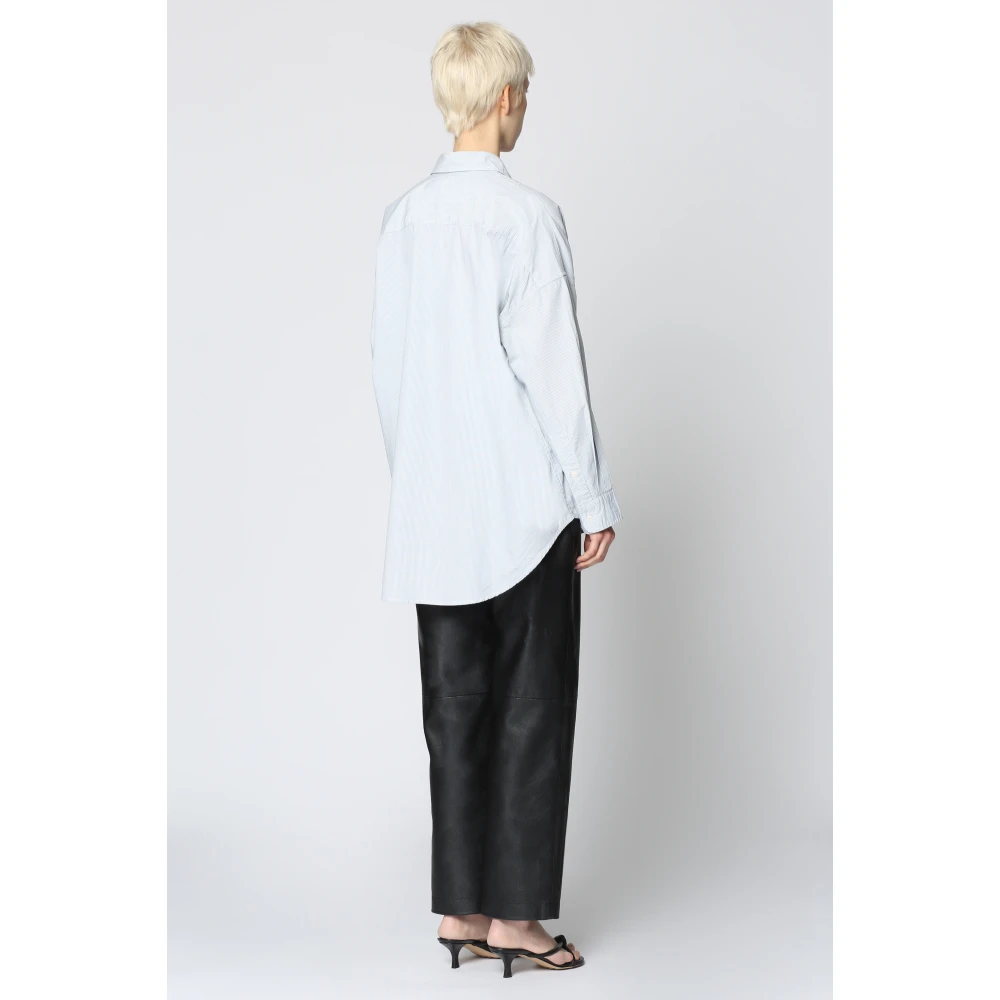 R13 Drop Neck Oxford Shirt Blue Dames
