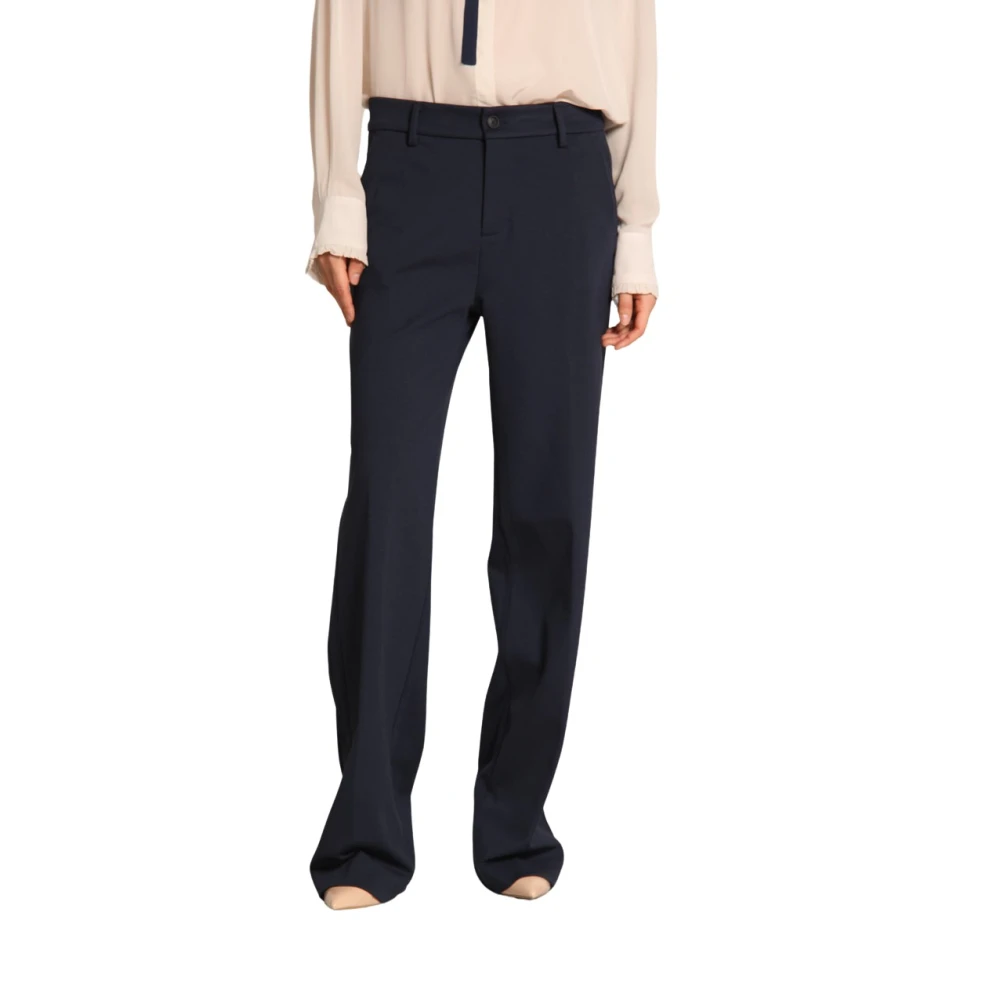 Mason's Navy Blue Straight Chino Broek Blue Dames