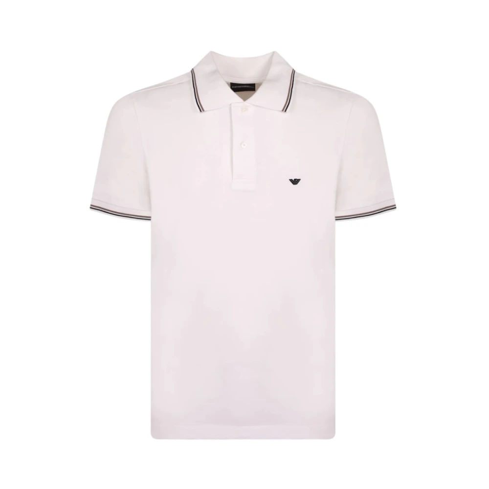 Emporio Armani Men's White Polo Shirts, Xl, Short-Sleeve Polo Shirt