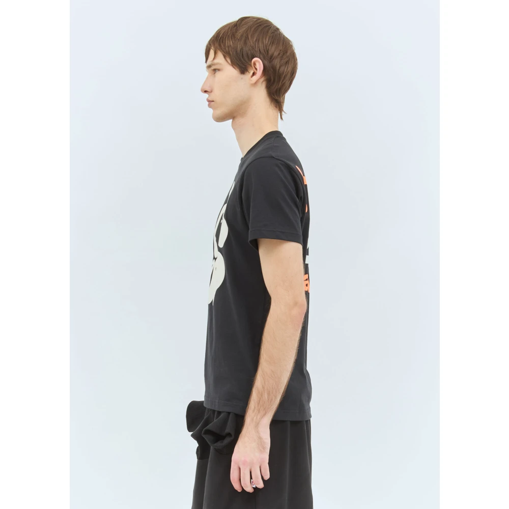 Walter Van Beirendonck Hawaii Katoenen Jersey T-Shirt Logo Print Black Heren