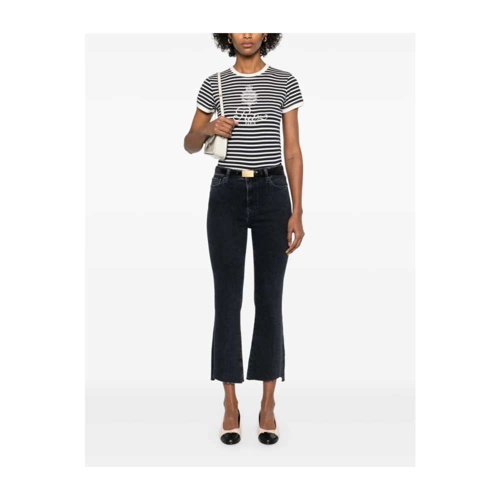 Frame Mini Boot Cascade Hem Jeans Blue Dames