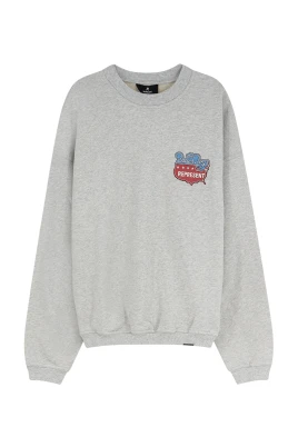 Ribbad Sweatshirt med Rund Hals