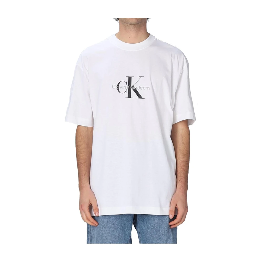 Calvin Klein Stijlvolle Oversize Monoloog T-shirt White Heren