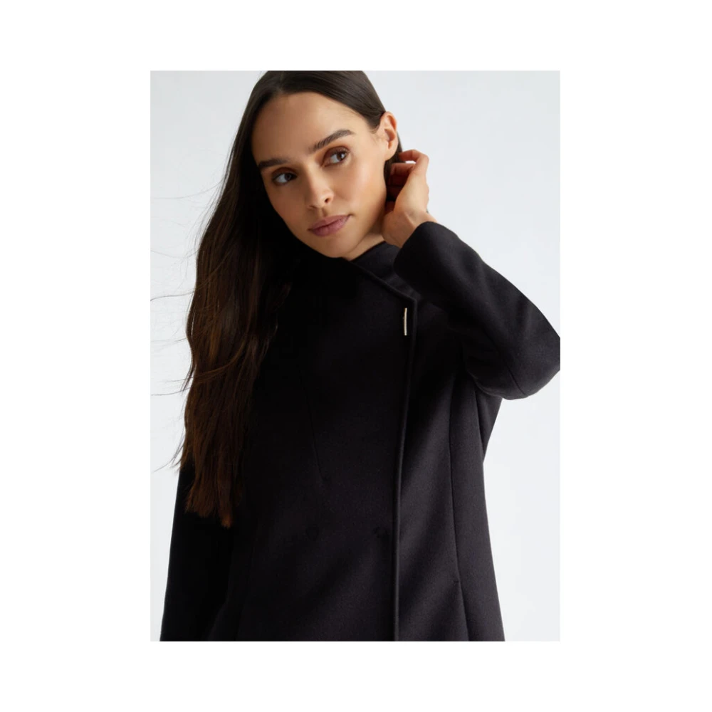 Liu Jo Wollen blend double-breasted jas Black Dames