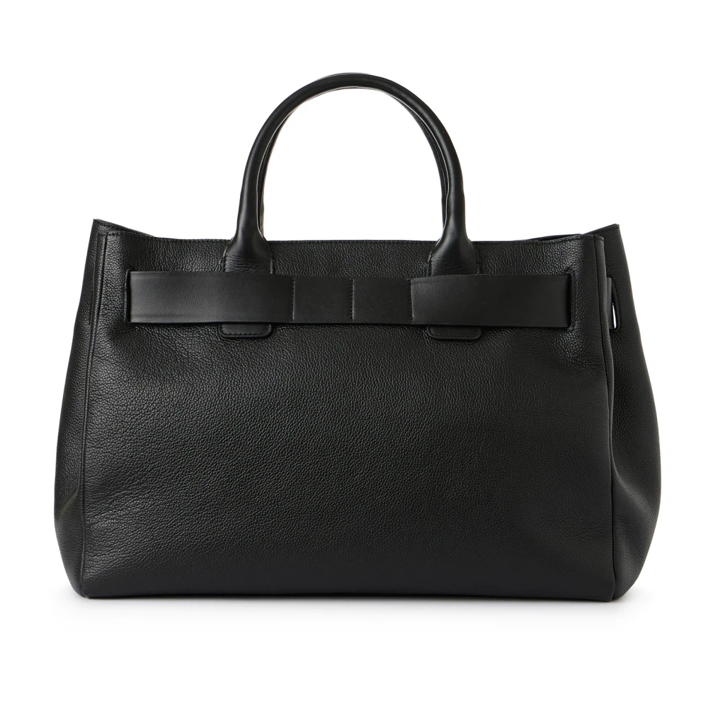 Iceberg Maxi shopper tas in zwart Willer leer met gladde gesp en zilveren details Black Dames