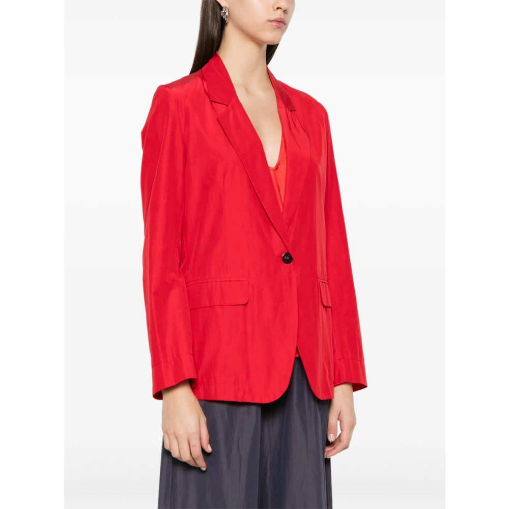 Forte Rode Geknoopte Jas met Klepzakken Red Dames