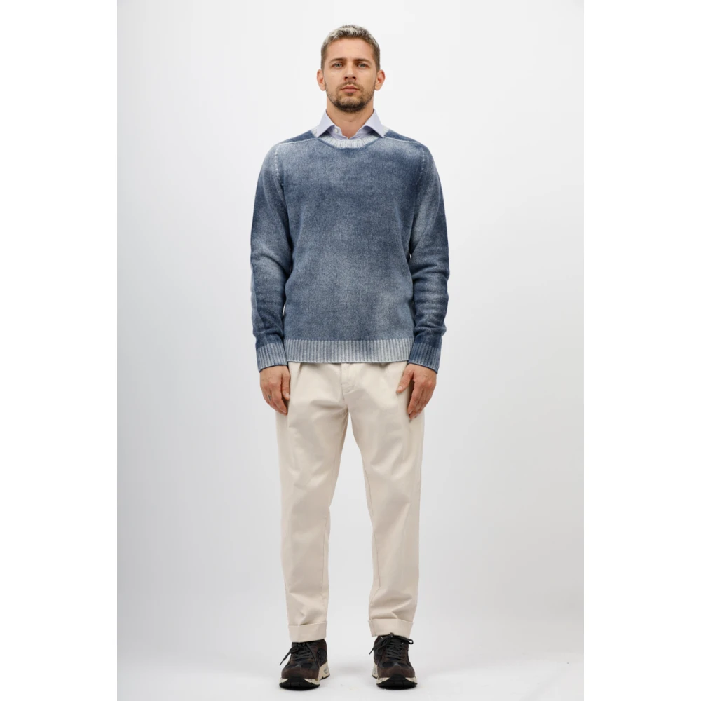 Berwich Crop overfit broek met omgekeerde plooi White Heren