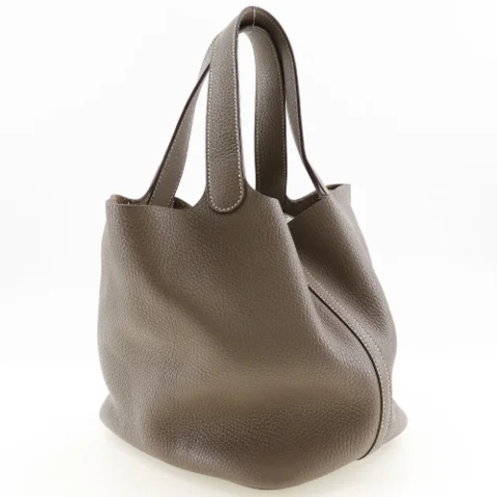 Hermès Vintage Pre-owned Leather handbags Gray Dames