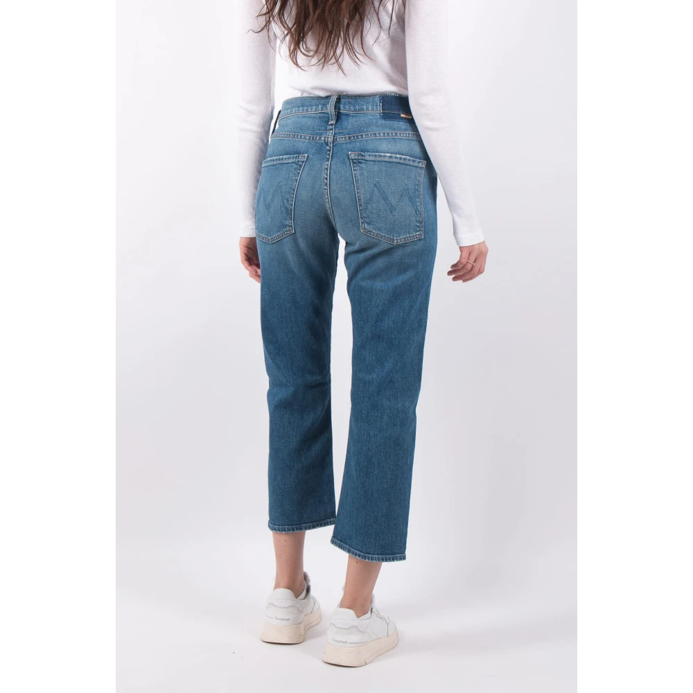 Mother Moderne Straight Jeans Blue Dames