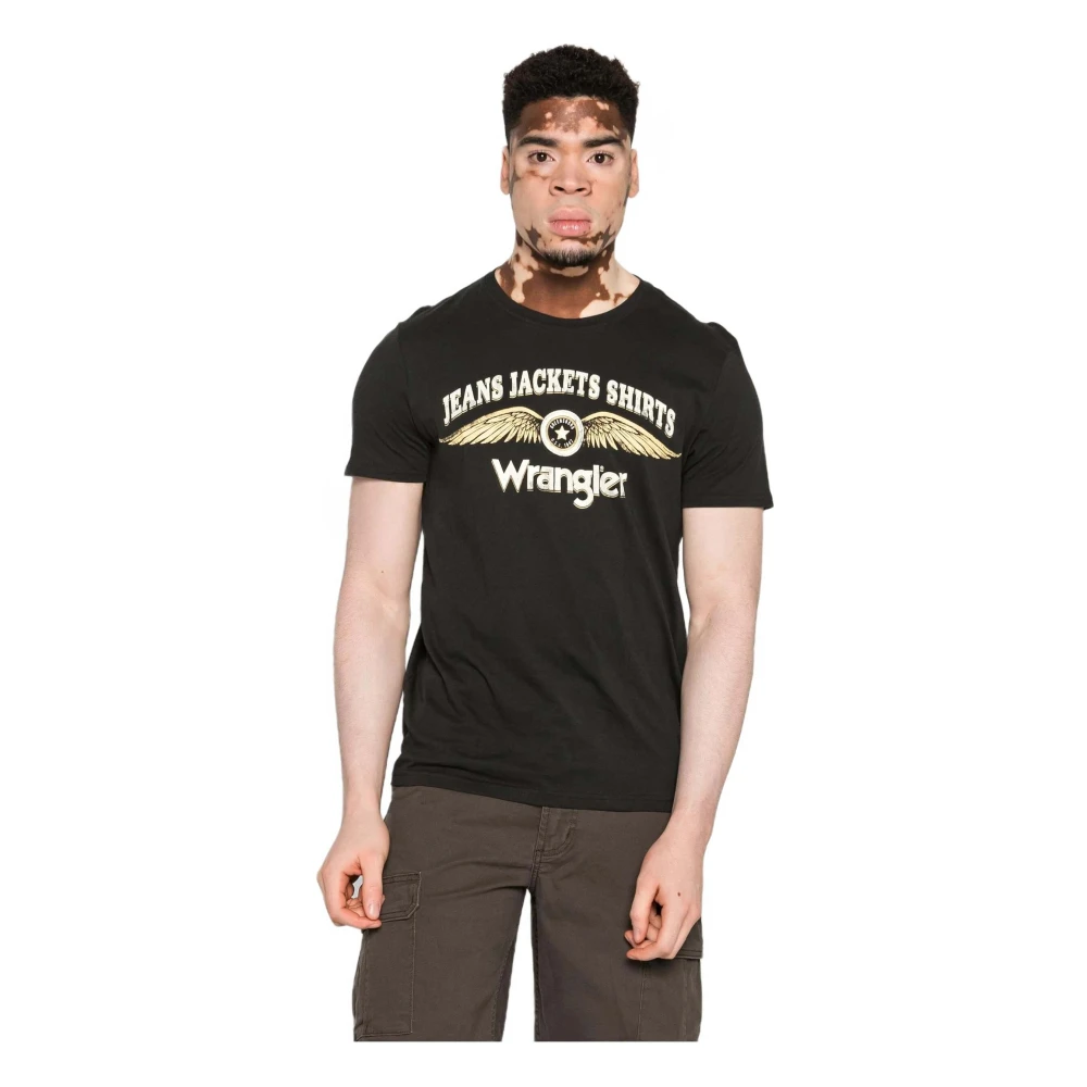 Wrangler T-shirt Black Heren