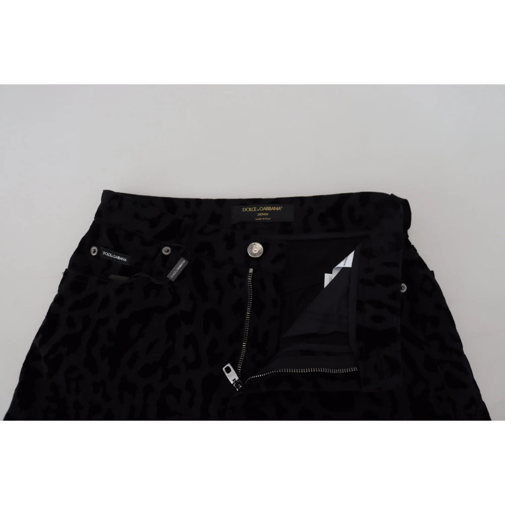 Dolce & Gabbana Zwarte Denim Katoenen Stretch Hot Pants Shorts Black Dames