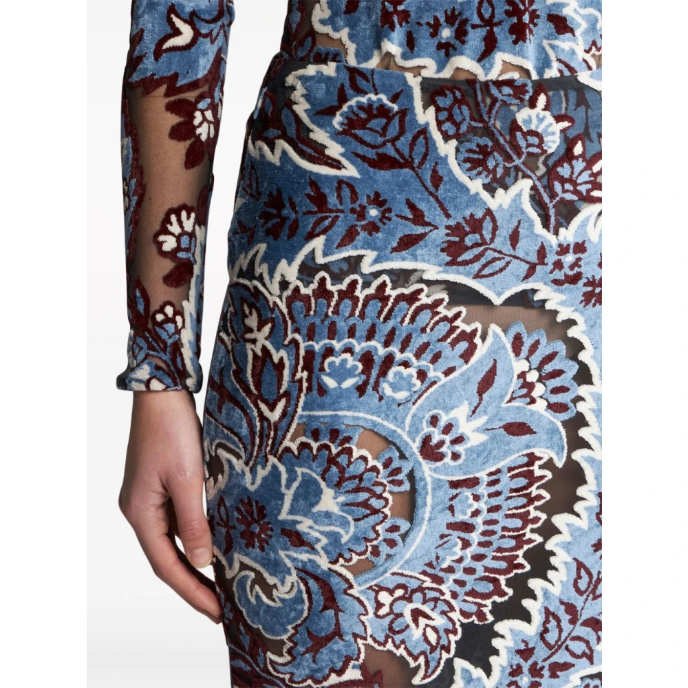 ETRO Paisley Jacquard Midi Rok Multicolor Dames