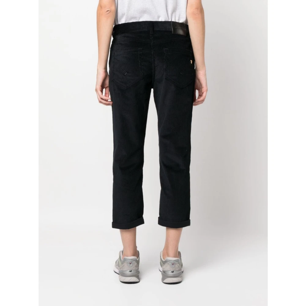 Dondup Stijlvolle Korte Corduroy Broek Black Dames