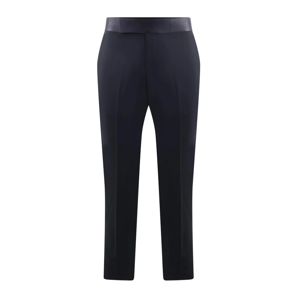 Emporio Armani Blauwe Satijnen Jurk Voorknoopsluiting Blue Heren