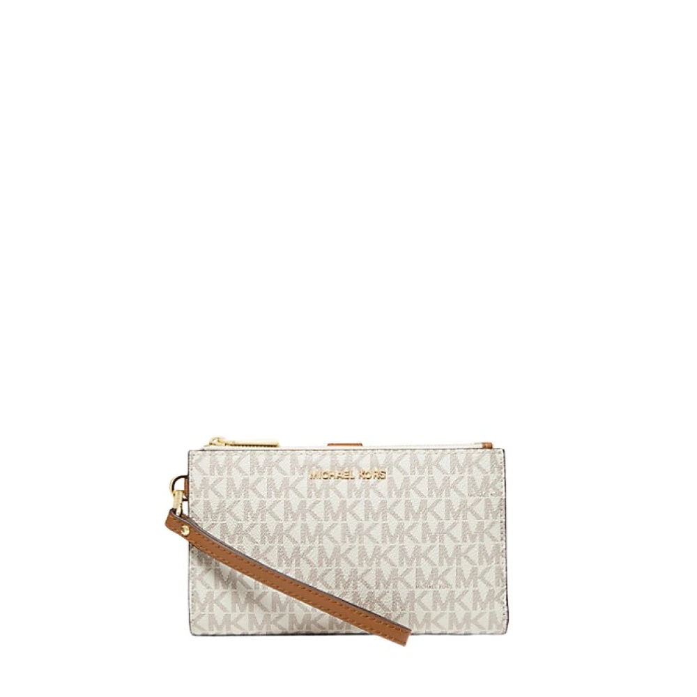 Michael Kors Jet Set Brun Logo Plånbok White, Dam