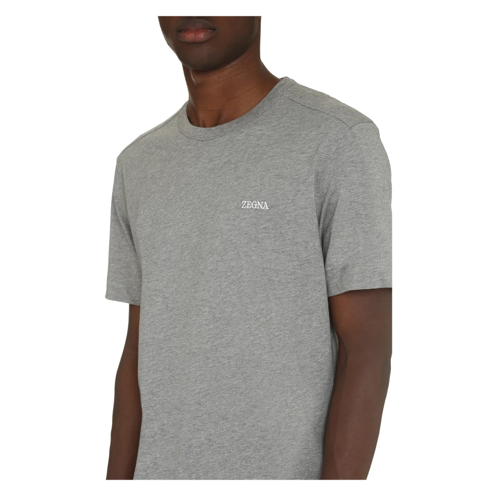 Ermenegildo Zegna Katoenen T-shirt met logo Gray Heren