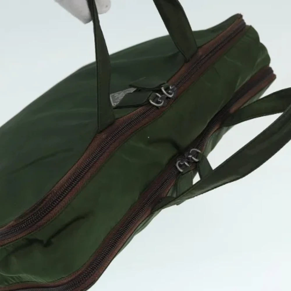 Prada Vintage Pre-owned Leather handbags Green Dames