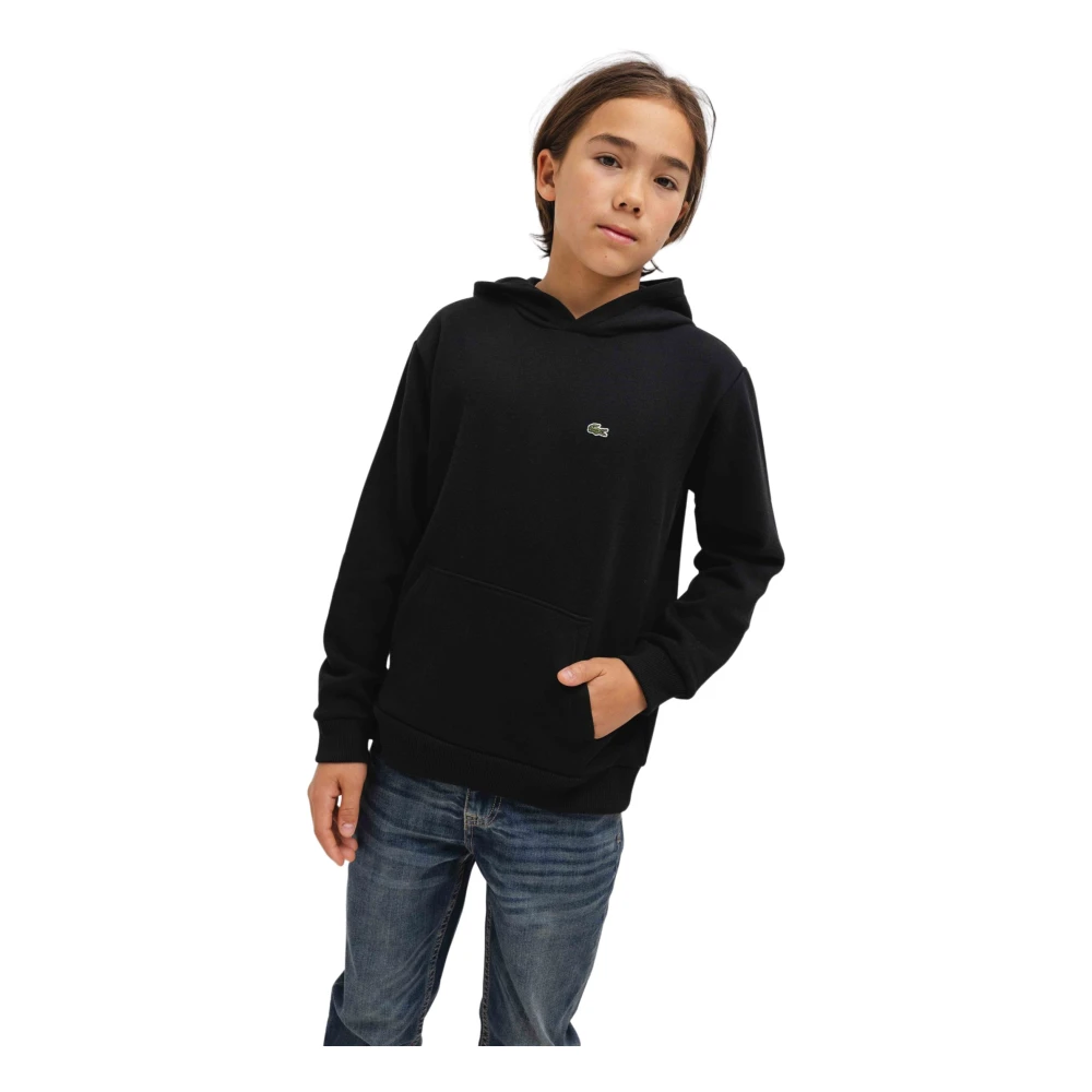 Lacoste Fleece Hoodie Barn Svart Black, Pojke