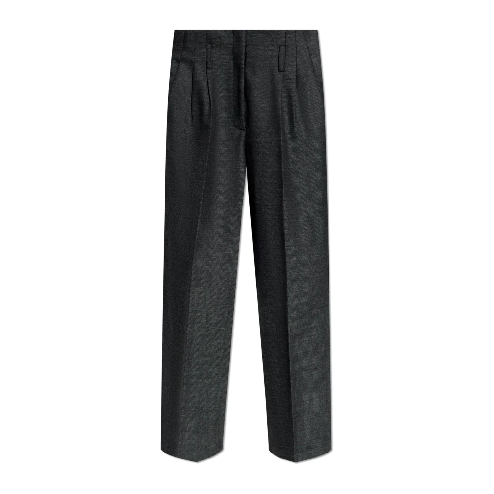 Forte Wollen broek met vouw Gray Dames