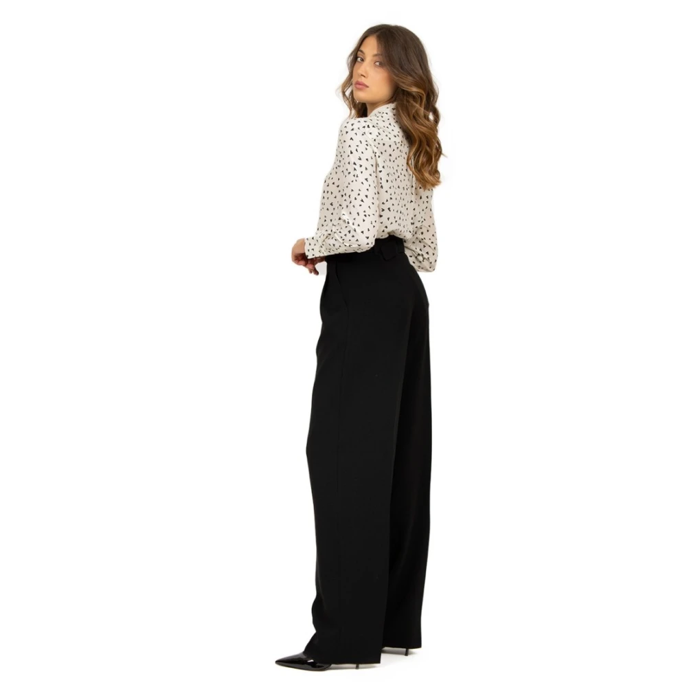 Max Mara Studio Zwarte Vloeibare Cady Broek Black Dames