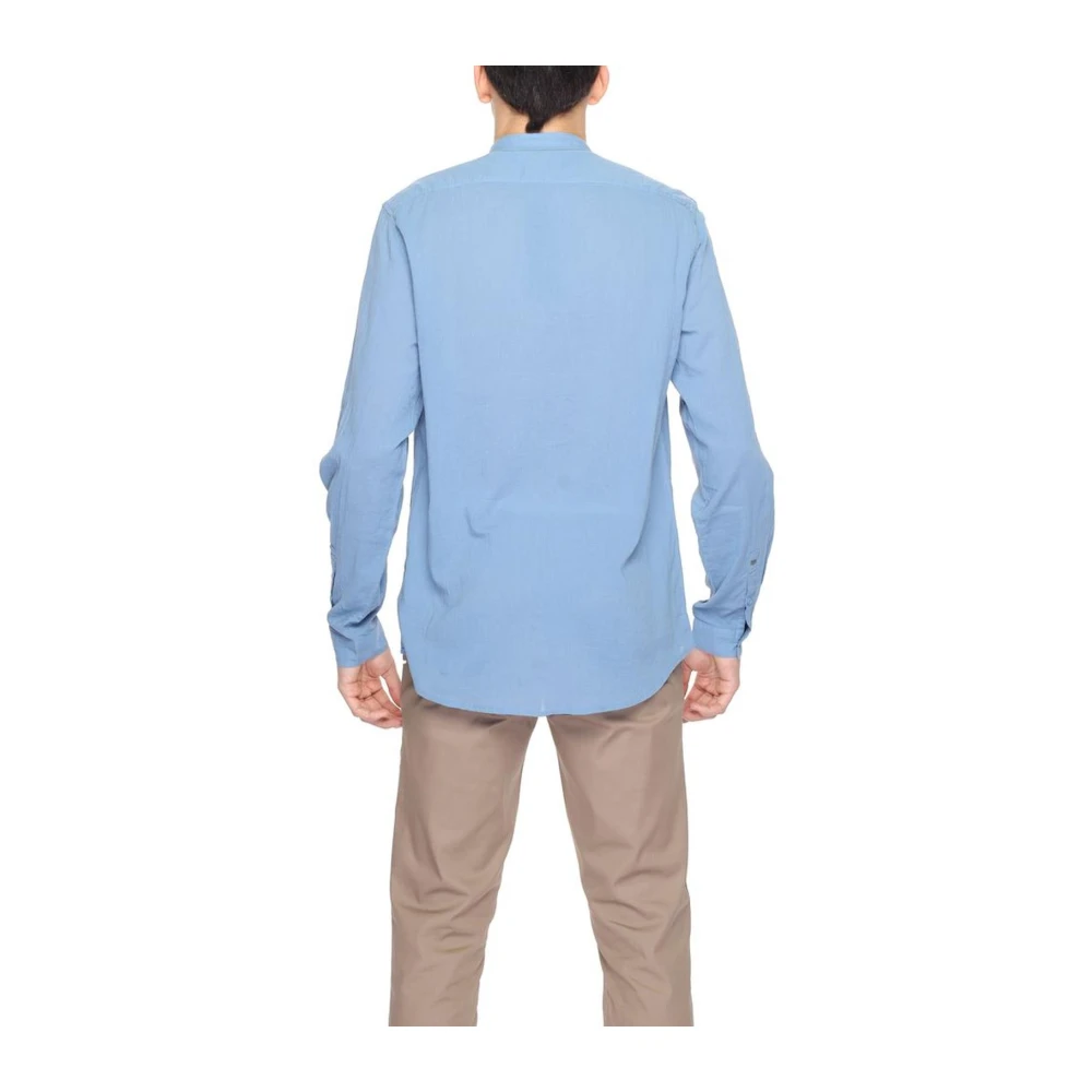 Antony Morato Katoenen Lange Mouw Shirt Lente Zomer Collectie Blue Heren