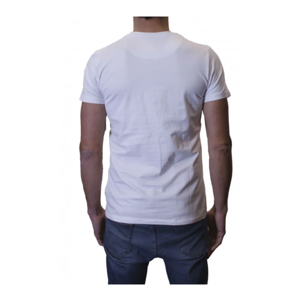 Cerruti 1881 Stretch Logo TShirt Wit Ronde Hals Korte Mouw White Heren
