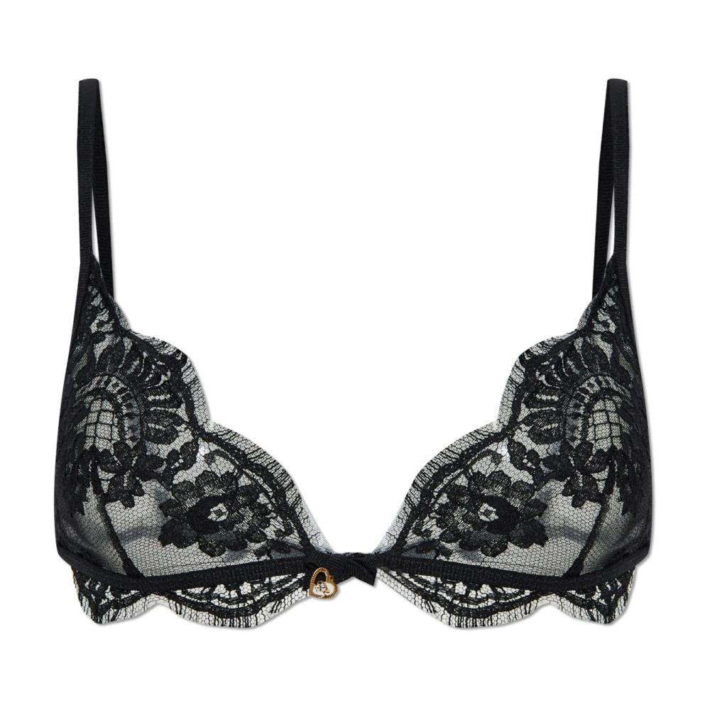 Dsquared2 Kvinno Svart Underkläder Dam, L, Bomull, Spets-Bh