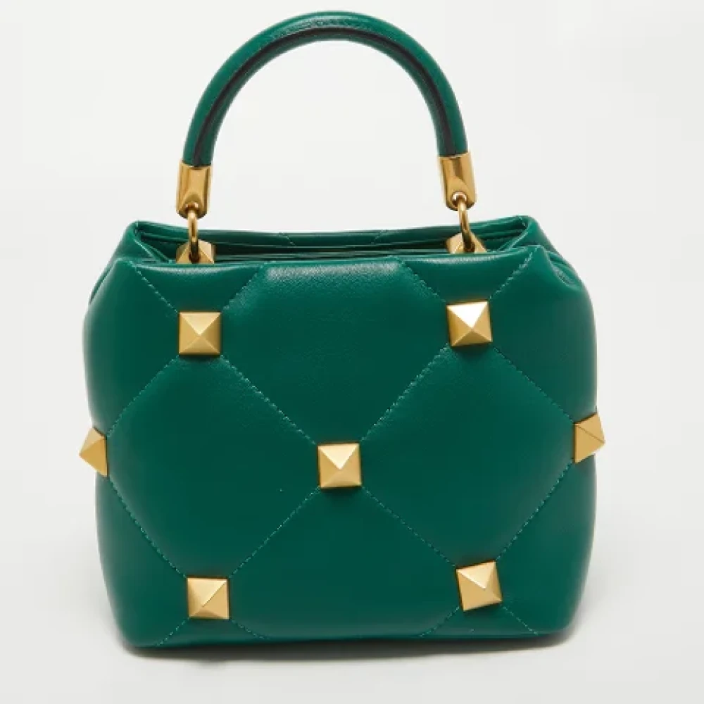 Valentino Vintage Pre-owned Leather handbags Green Dames