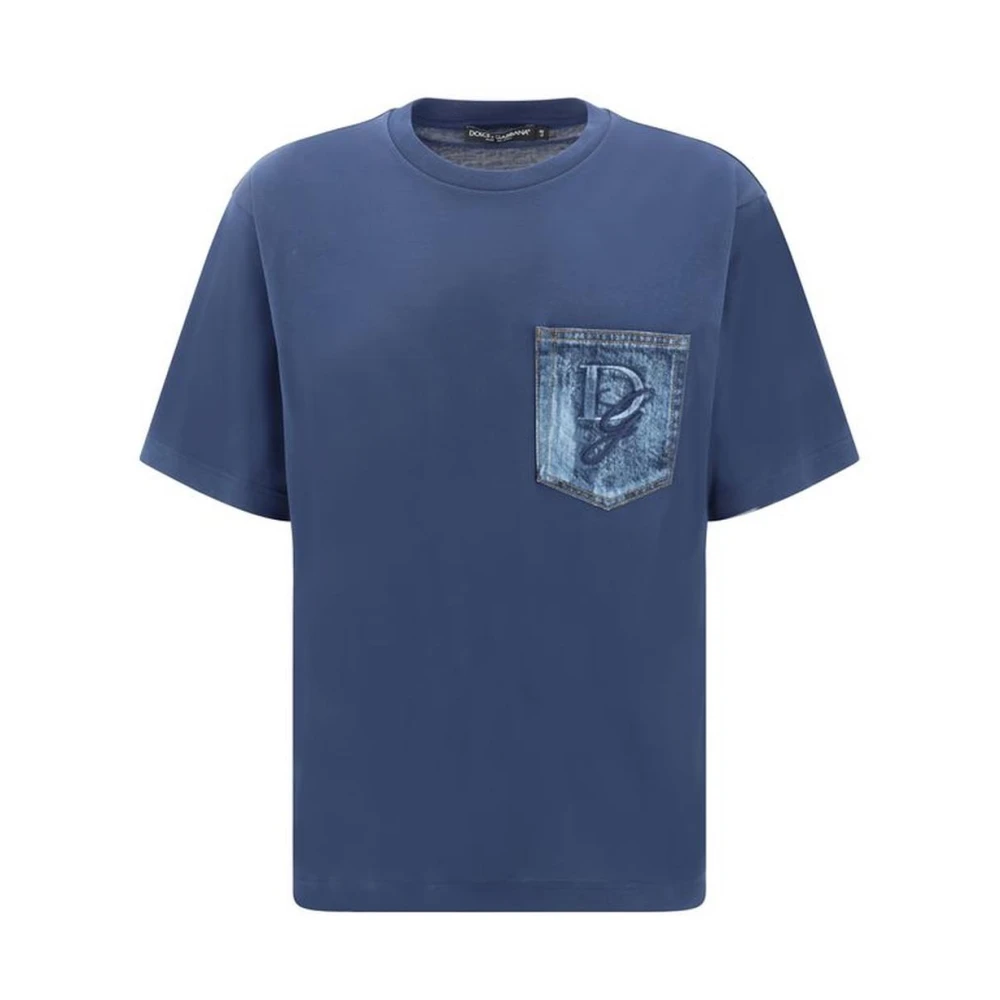 Dolce & Gabbana Oversized Blauw Katoenen T-shirt Blue Heren