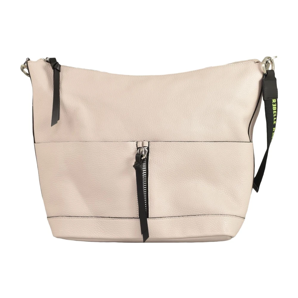 Rebelle Eirene Bucket Leren Tas met Rits Beige Dames