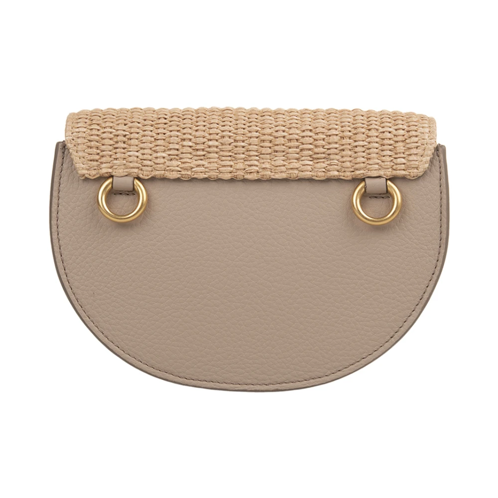 Chloé Raffia Flap Mini Tas Bruin Brown Dames