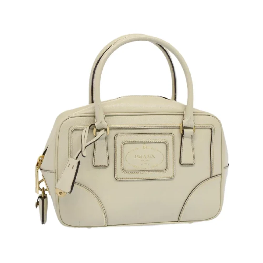 Prada Vintage Pre-owned Leather handbags White Dames