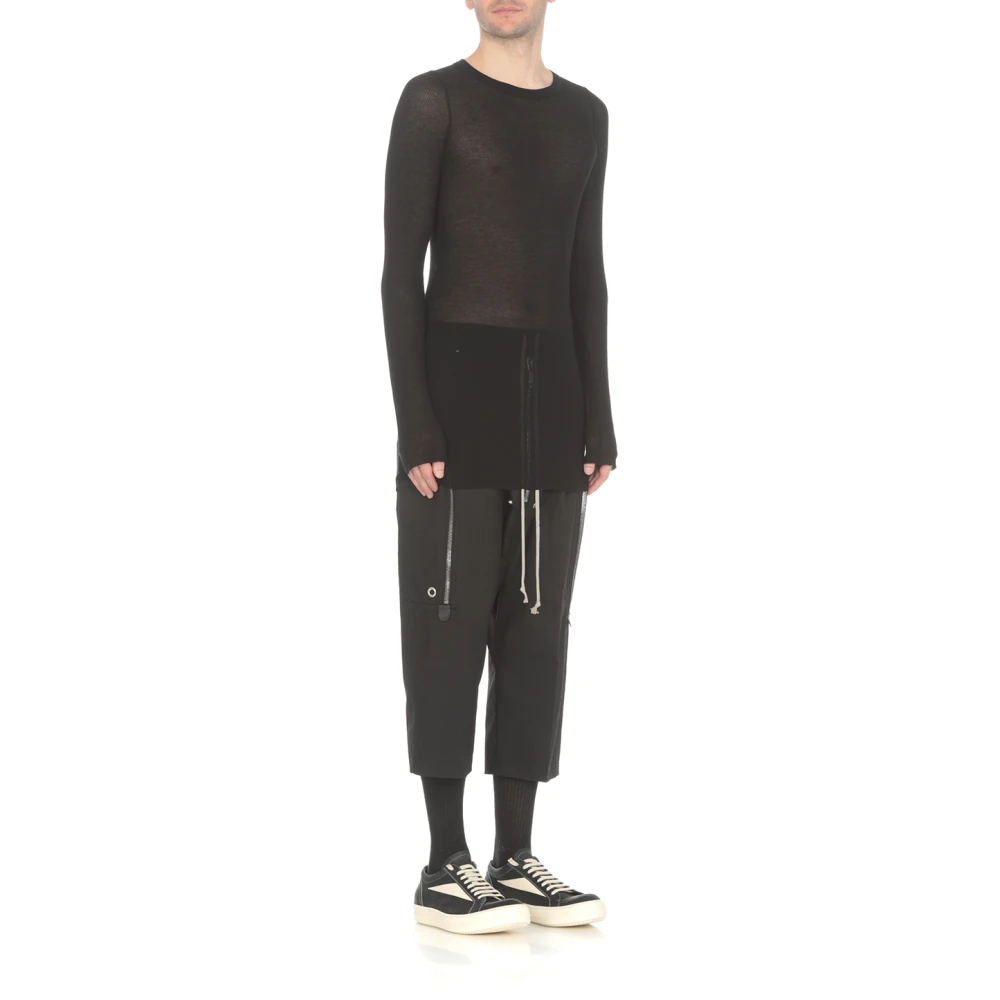 Rick Owens Zwarte katoenen broek met elastische taille Black Heren