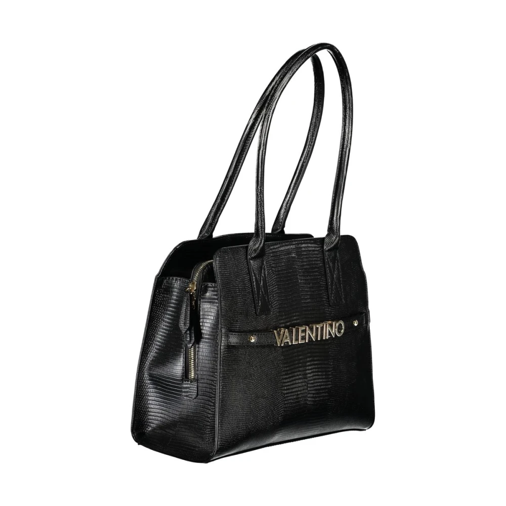 Valentino by Mario Valentino Zwarte polyethyleen schoudertas met meerdere compartimenten Black Dames