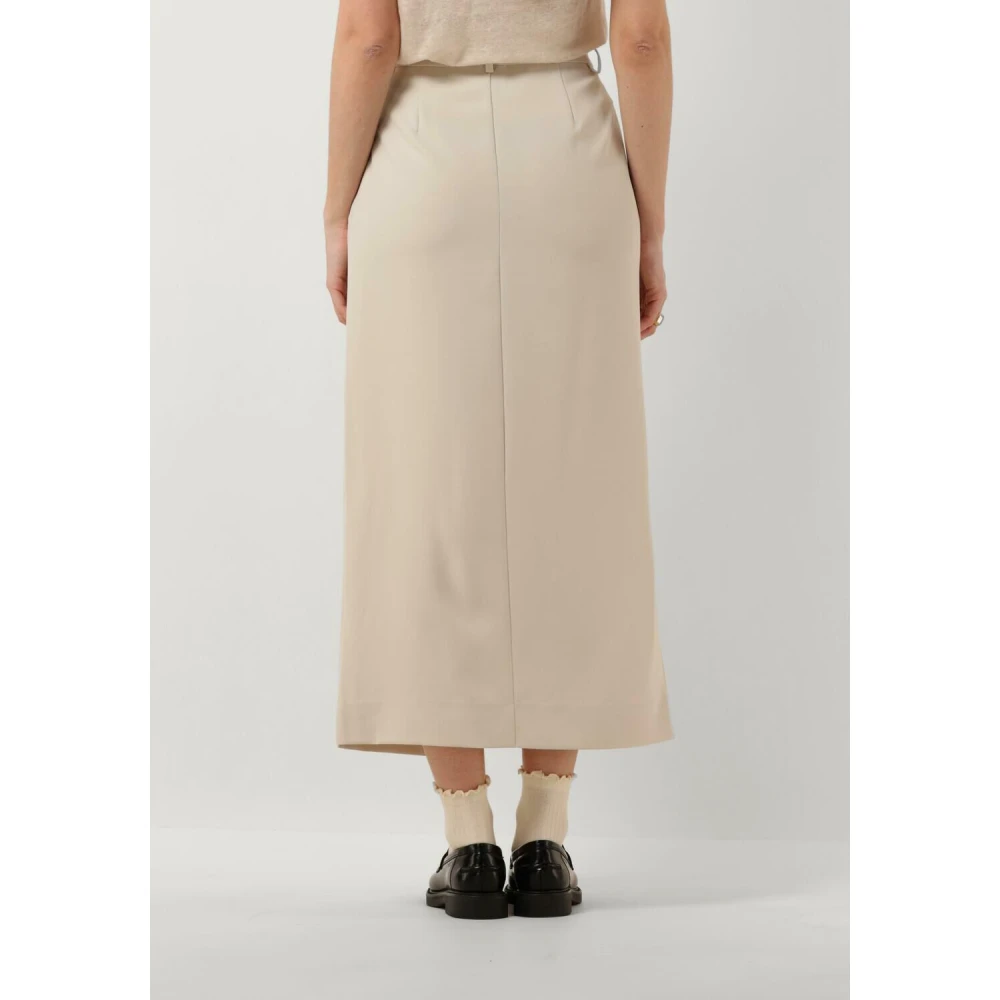 Second Female Beige Midi Rok Second Dames Beige Dames