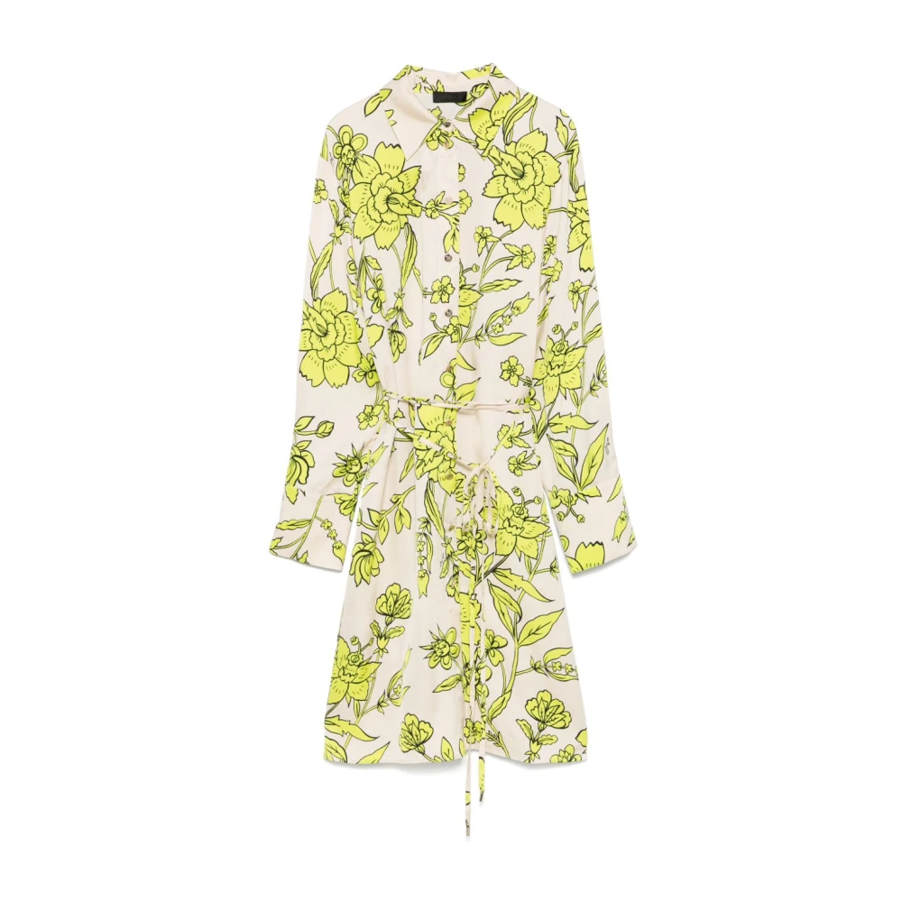 Liu Jo Beige Jurk met Voorknoop en Riem Multicolor Dames