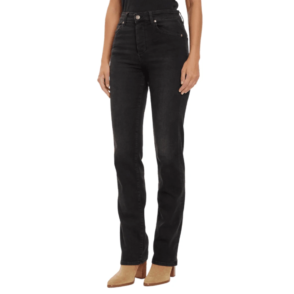 Liu Jo Zwarte Straight Leg Jeans Black Dames
