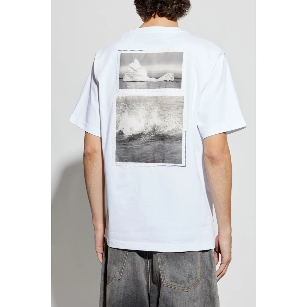 Iceberg T-shirt met patches en print White Heren
