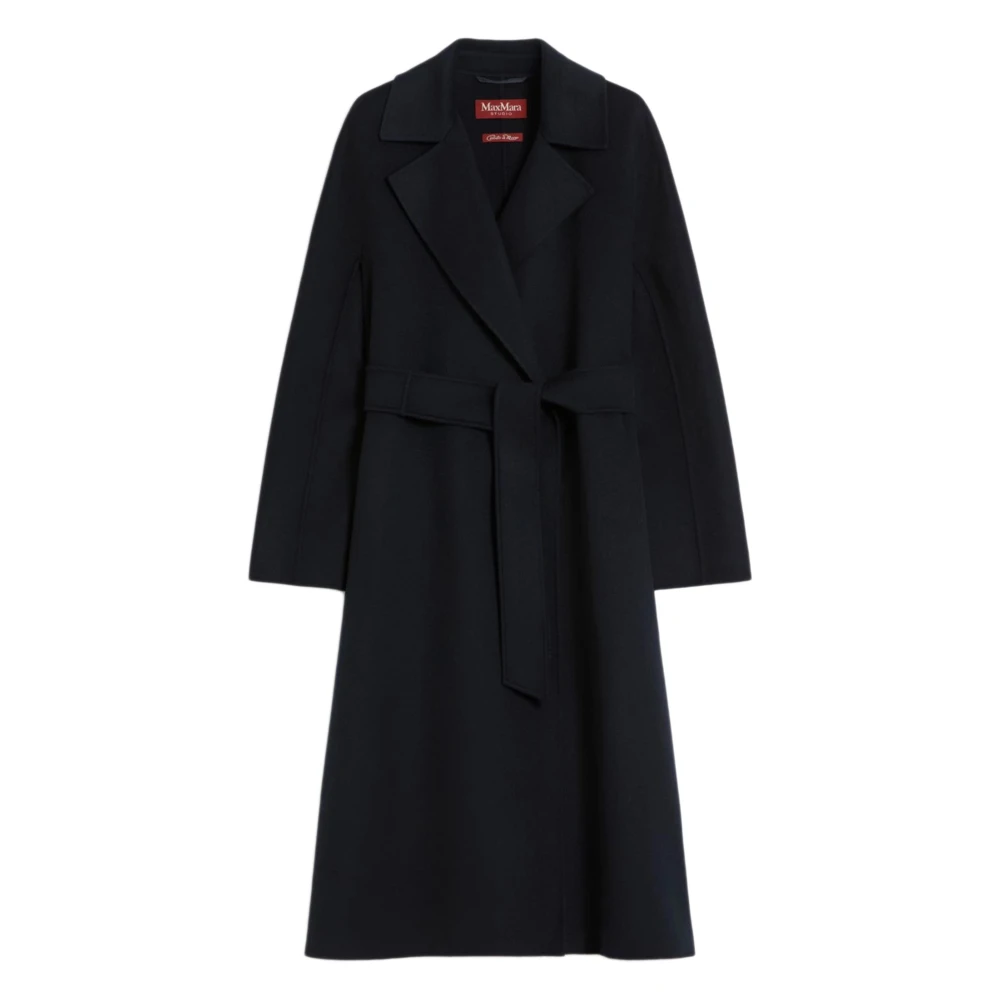 Max Mara Studio Women's Blue Wool- Cashmere And Silk Coat - Belted Coats - Xs - Coats