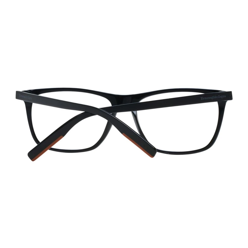 Ermenegildo Zegna Zwarte Plastic Optische Monturen Rechthoekige Vorm Black Heren