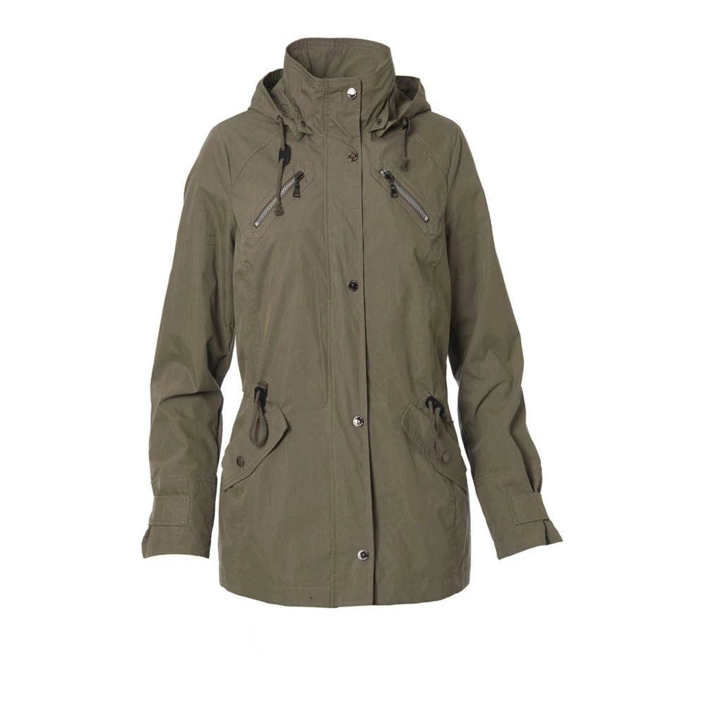 Danwear Stijlvolle Olijfkleurige Jas van Hoge Kwaliteit Green Dames