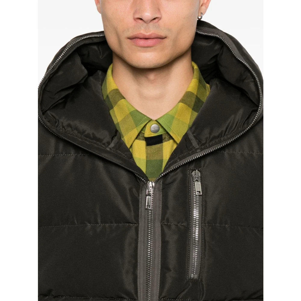 Rick Owens Grijze Donzen Jas met Capuchon Gray Heren