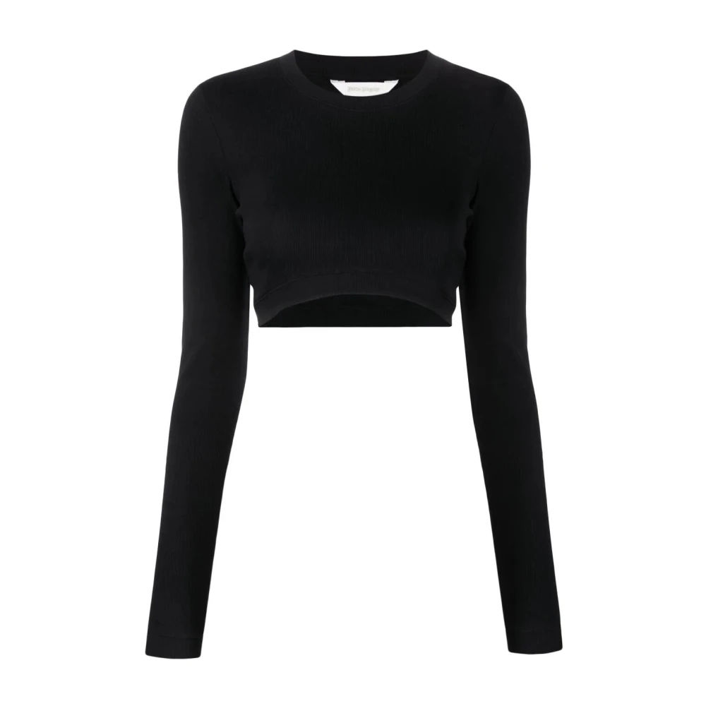 Palm Angels Zwarte Katoenen Tee Shirt Black Dames