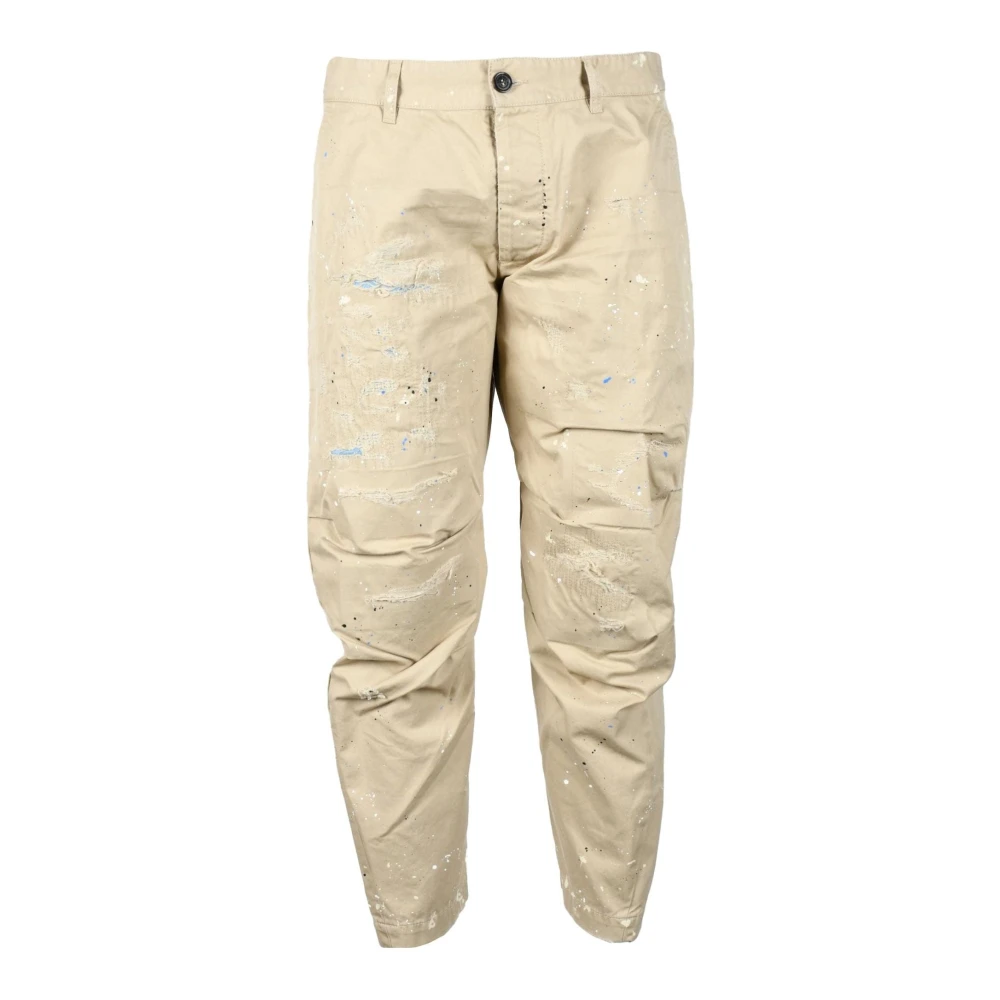 Dsquared2 Katoenen Casual Broek Beige Heren