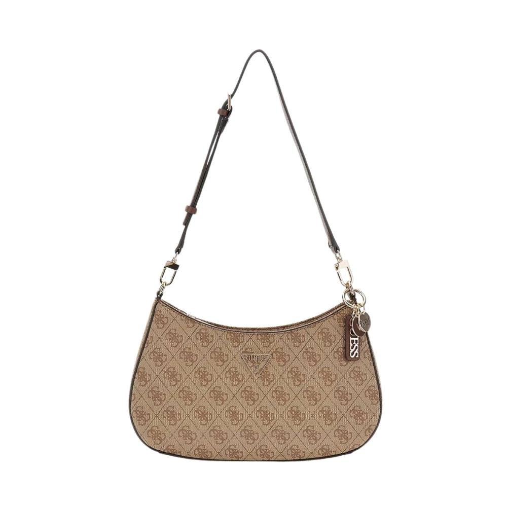 Guess Beige Shoulder Bags, Female, One Size, Iconic 4G Logo Shoulder Bag