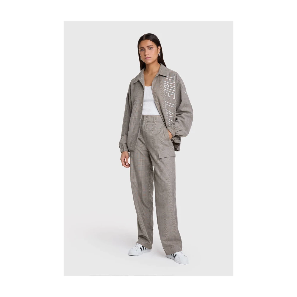 Alix The Label Geruite Bomberjack Beige Dames